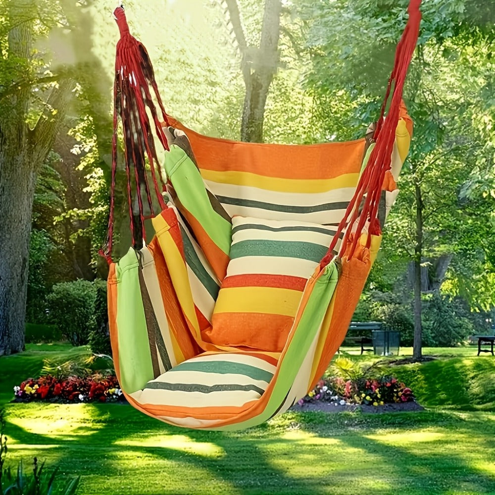 3-Piece Hammock with Canvas Seat for Comfortable Outdoor Seating in Patio detail image - detail view 10