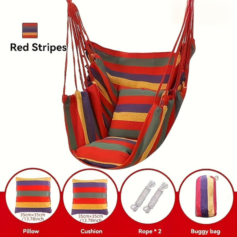 3-Piece Hammock with Canvas Seat for Comfortable Outdoor Seating in Patio detail image - detail view 5