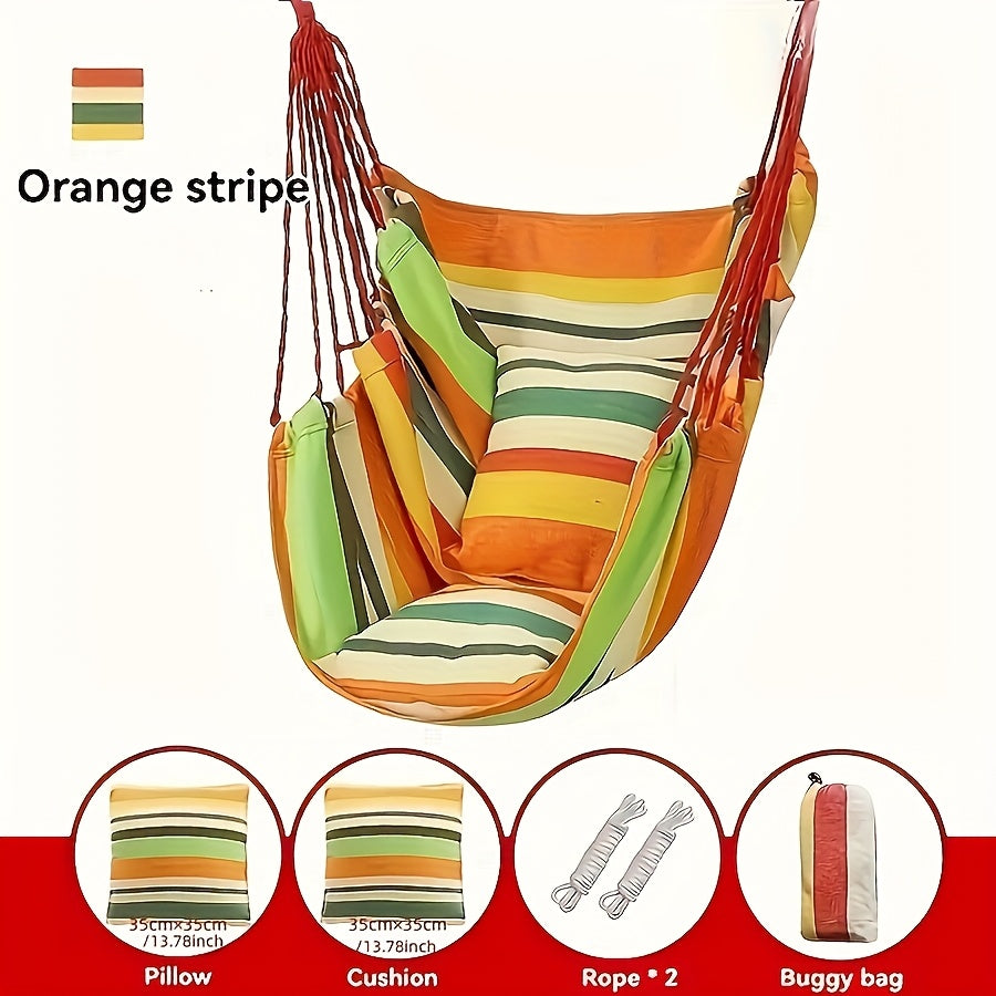 Hammock shown in the Orange Stripes option