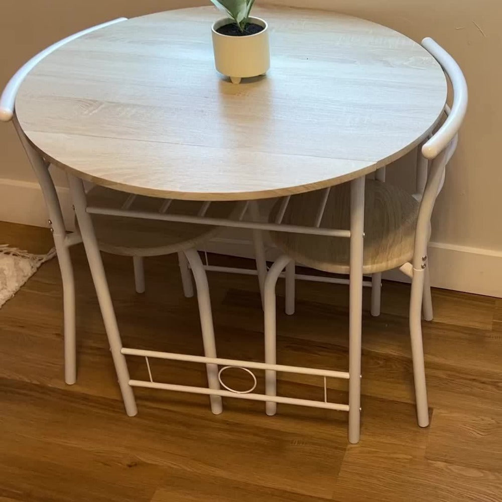 3-Piece Metal Dining Table Set with Two Chairs Included for Kitchen detail image - detail view 17