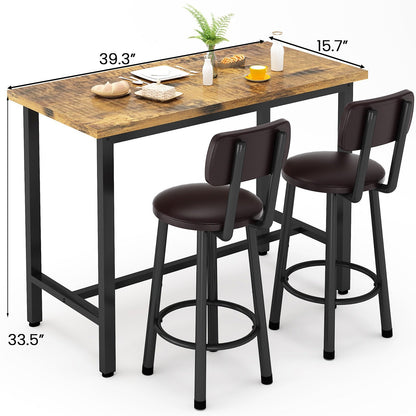 3-Piece Pub Dining Sets And Bar Table Sets for Kitchen and Living Room detail image - detail view 12
