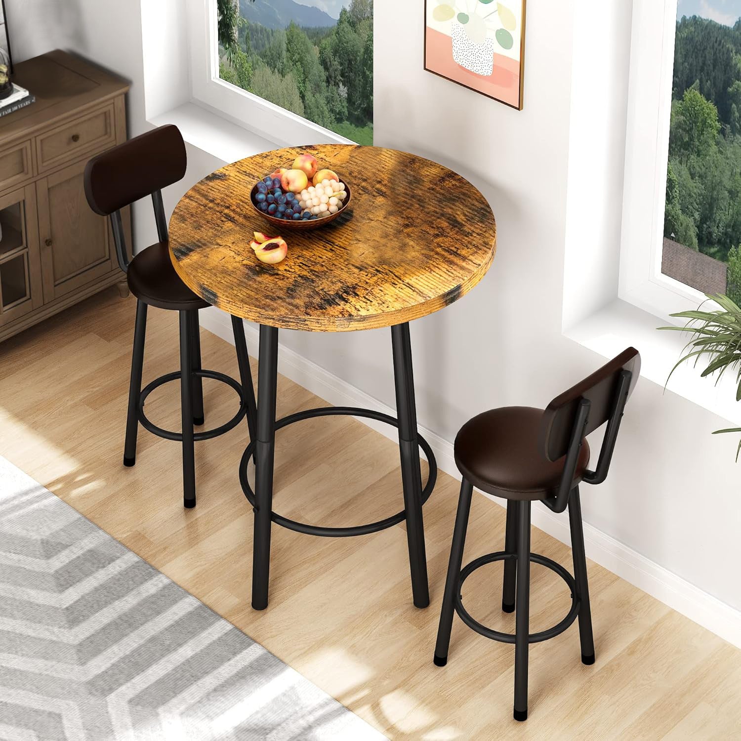 3-Piece Pub Dining Sets And Bar Table Sets for Kitchen and Living Room detail image - detail view 4