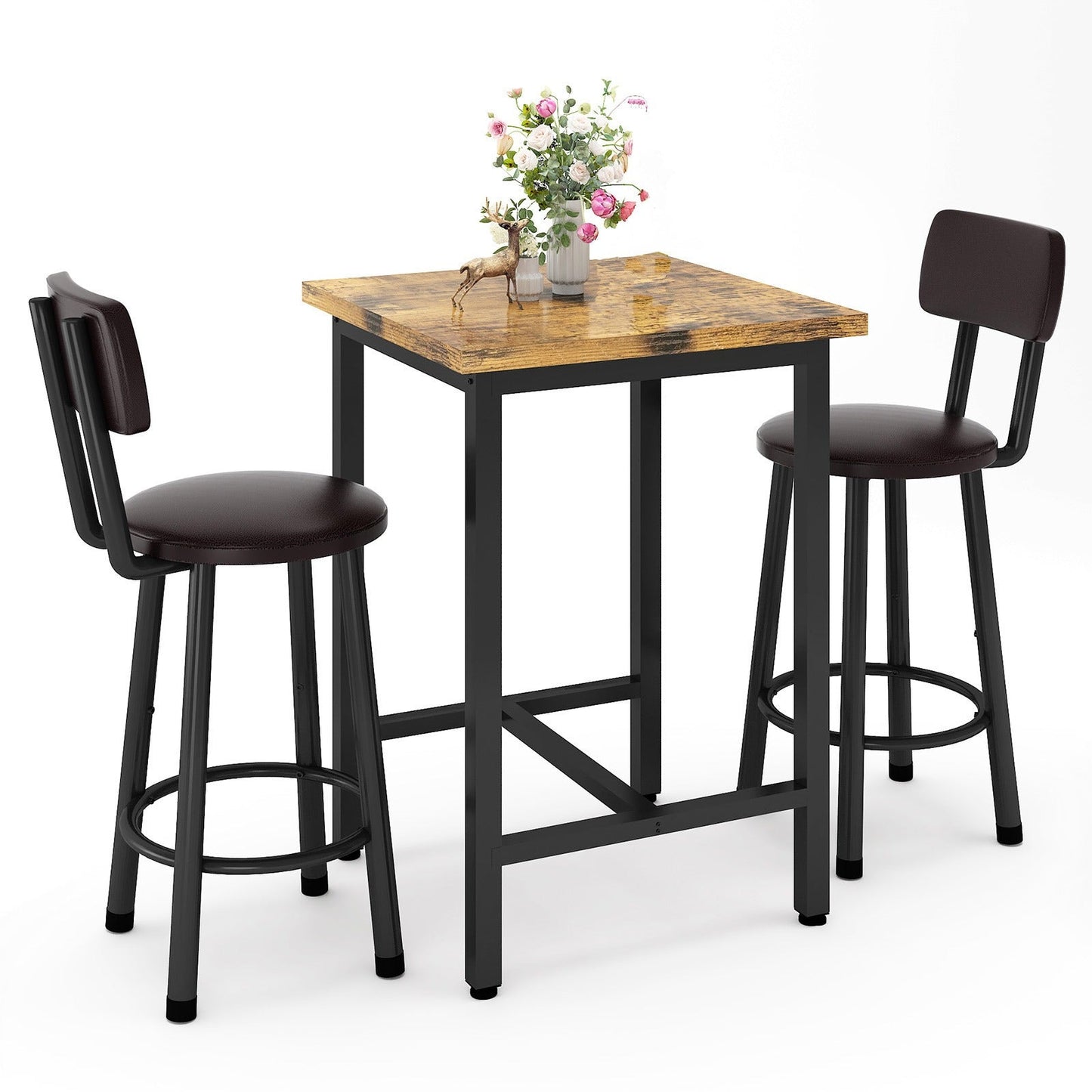 3-Piece Pub Dining Sets And Bar Table Sets for Kitchen and Living Room detail image - detail view 6