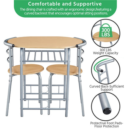 3-Piece Round Dining Table Set with Two Chairs Included and Waterproof Protection detail image - detail view 12