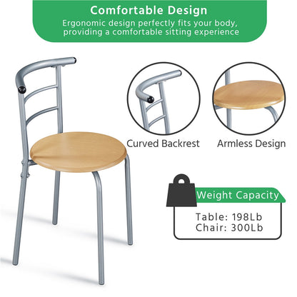 3-Piece Round Dining Table Set with Two Chairs Included and Waterproof Protection detail image - detail view 13