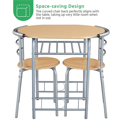 3-Piece Round Dining Table Set with Two Chairs Included and Waterproof Protection detail image - detail view 14