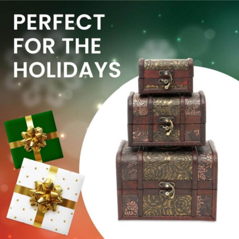 3-Piece Set Wood Jewelry Box for Practical Everyday Home Use in Bedroom detail image - detail view 12