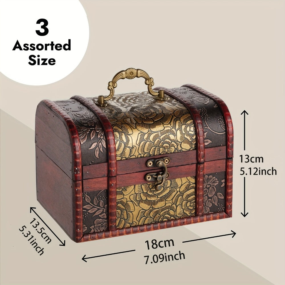 3-Piece Set Wood Jewelry Box for Practical Everyday Home Use in Bedroom detail image - detail view 3