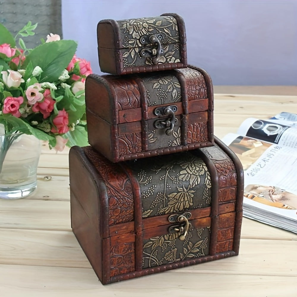 3-Piece Set Wood Jewelry Box for Practical Everyday Home Use in Bedroom detail image - detail view 9