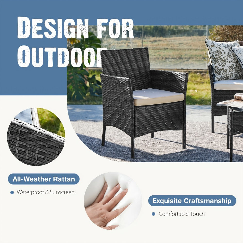 3-Piece Wicker Patio Furniture Set with Two Chairs Included and Multiple Color Options detail image - detail view 4