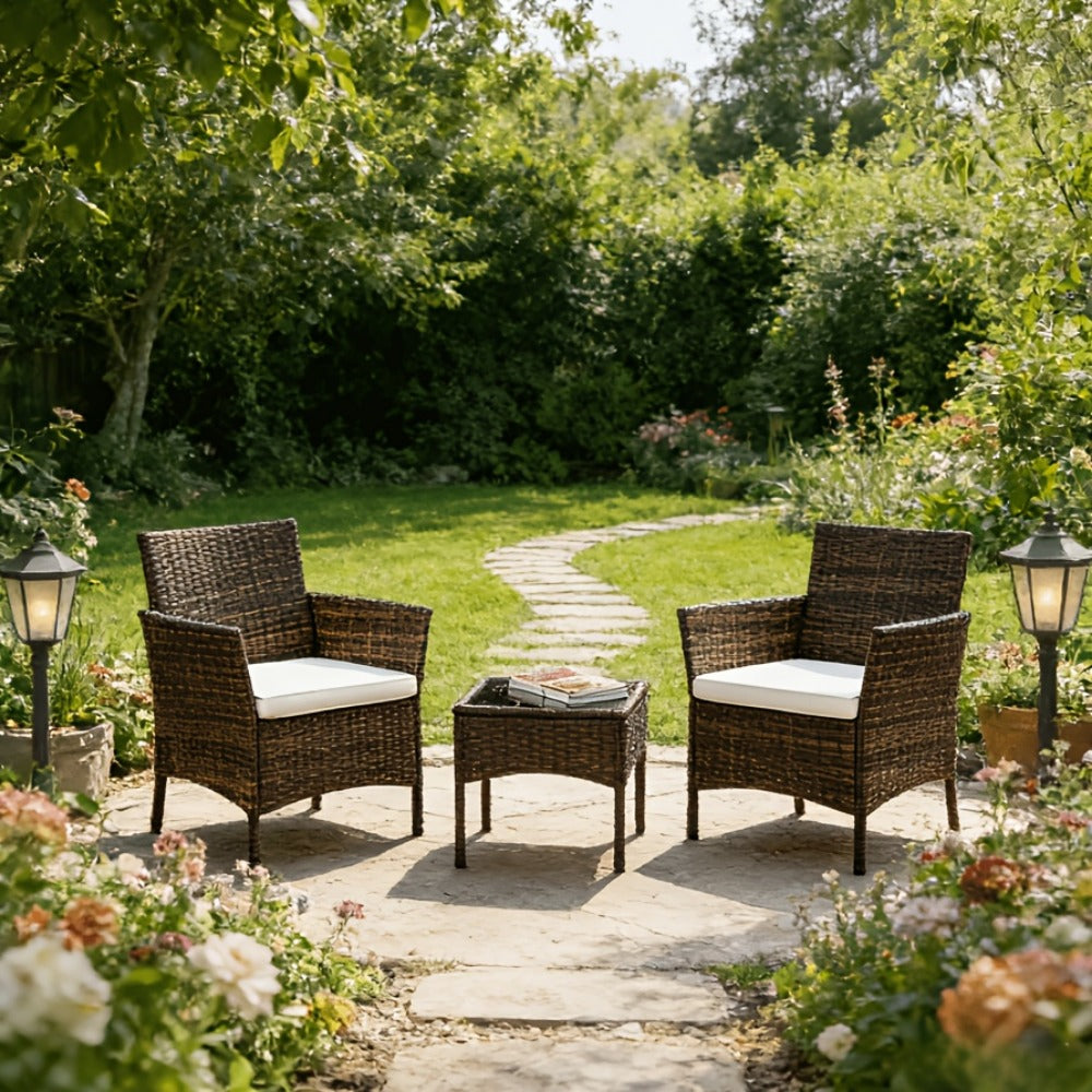 3-Piece Wicker Patio Furniture Set with Two Chairs Included and Multiple Color Options detail image - detail view 5