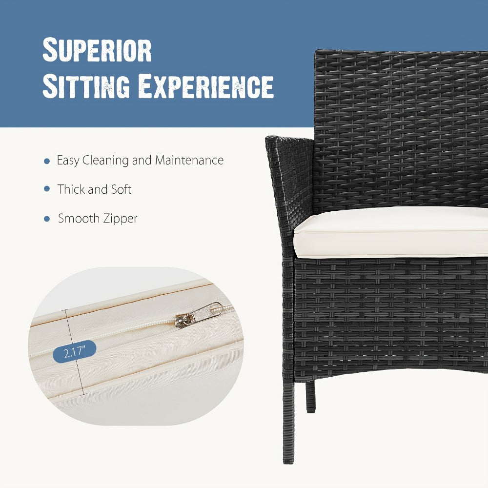 3-Piece Wicker Patio Furniture Set with Two Chairs Included and Multiple Color Options detail image - detail view 7