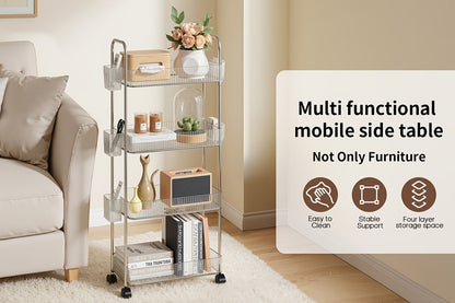 3-Tier Acrylic Rolling Storage Carts And Utility Carts with 360° Swivel for Living Room detail image - detail view 14