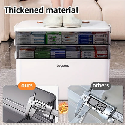 3-Tier Clear Storage Organizer with Secure Lid and Large-Capacity Storage detail image - detail view 5