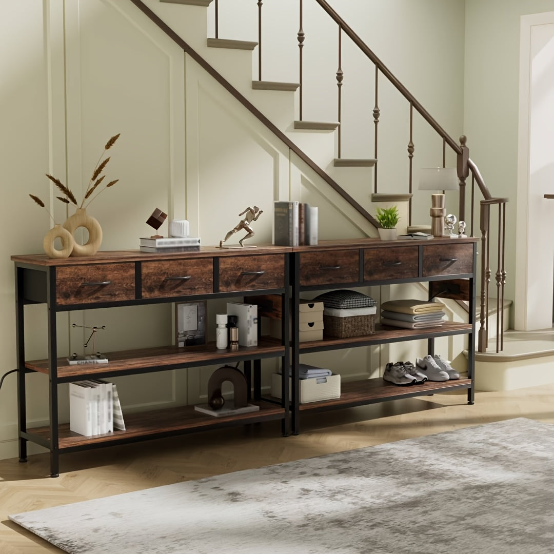 Console Table shown in the Brown-2pcs option