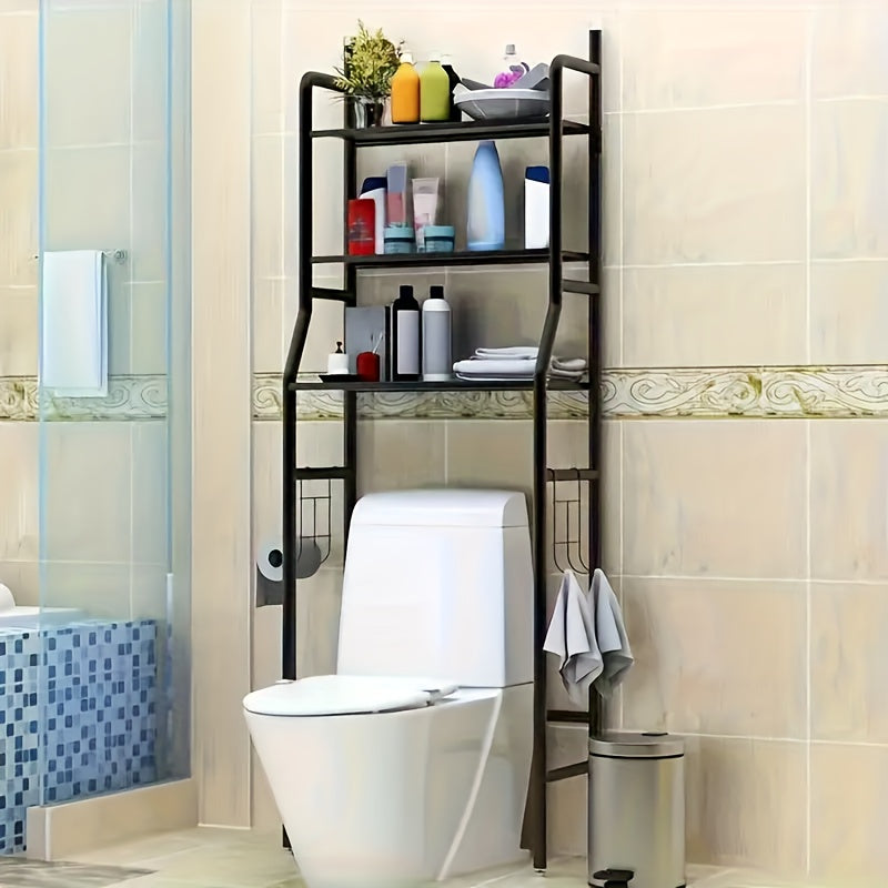Bathroom Storage Rack shown in the Black option