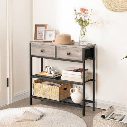3-Tier Narrow Console Table with Open Shelves for Work, Display, and Everyday Use detail image - detail view 10
