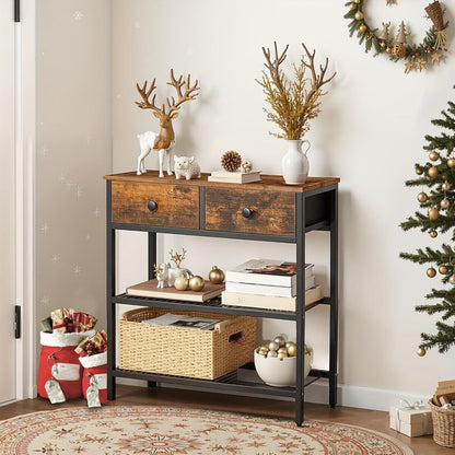 3-Tier Narrow Console Table with Open Shelves for Work, Display, and Everyday Use detail image