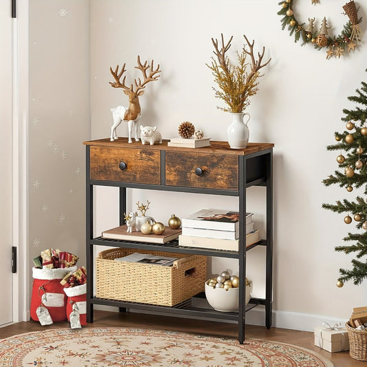 3-Tier Narrow Console Table with Open Shelves for Work, Display, and Everyday Use detail image