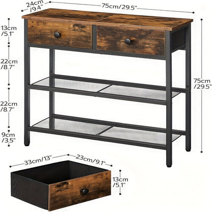 3-Tier Narrow Console Table with Open Shelves for Work, Display, and Everyday Use detail image - detail view 4
