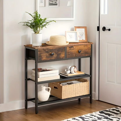 3-Tier Narrow Console Table with Open Shelves for Work, Display, and Everyday Use detail image - detail view 5