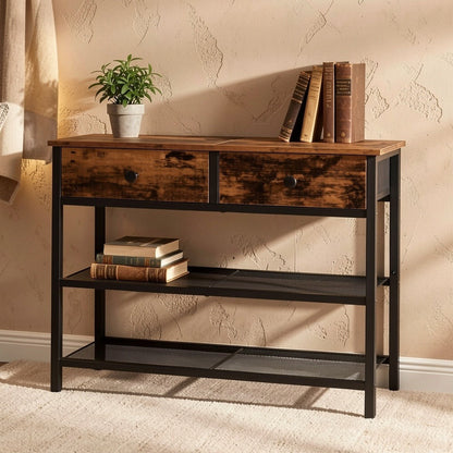 3-Tier Narrow Console Table with Open Shelves for Work, Display, and Everyday Use detail image - detail view 7