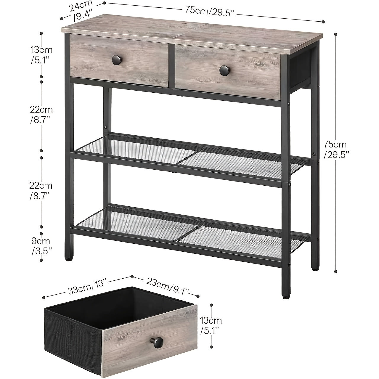 Console Table shown in the Entryway Table - Gray option