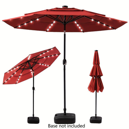 Patio Umbrella shown in the Burgundy, 10ft Triple Umbrella option