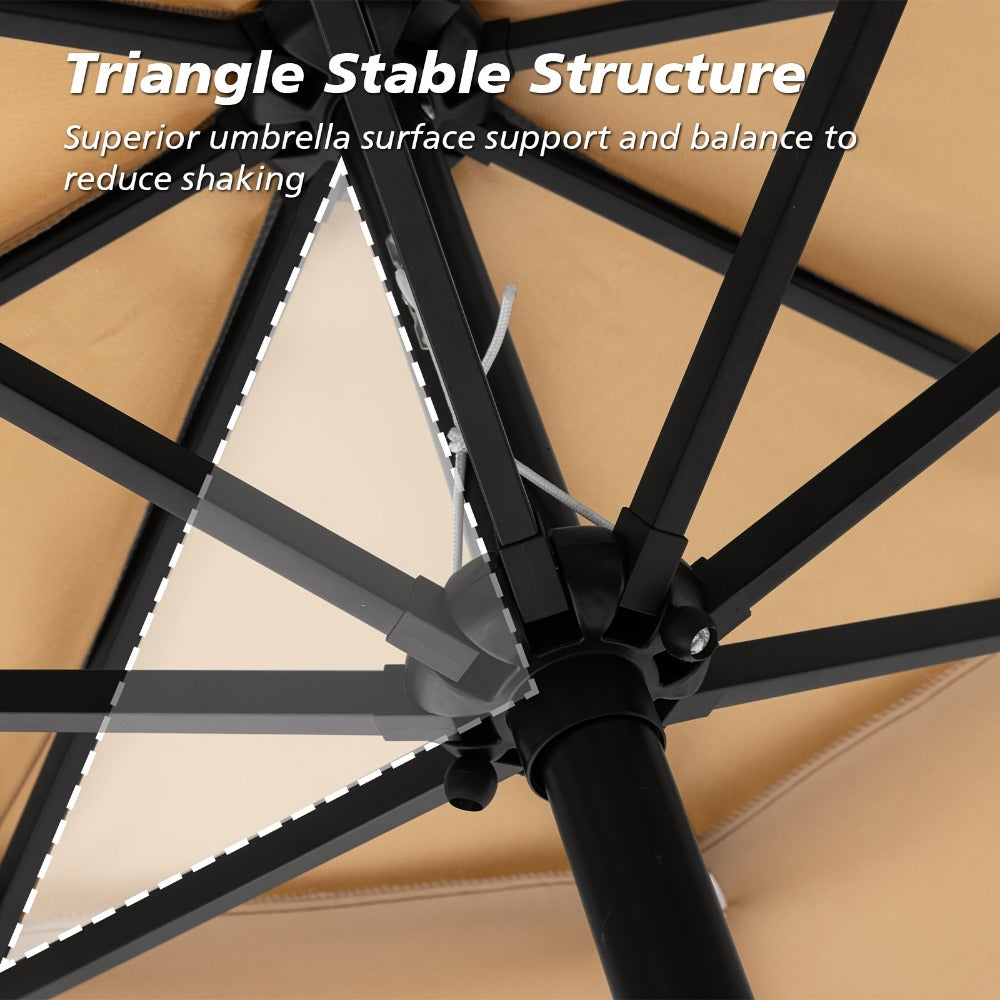 3-Tier Patio Umbrella, Backyard Sun Shade for Outdoor Shade and Protection detail image - detail view 11