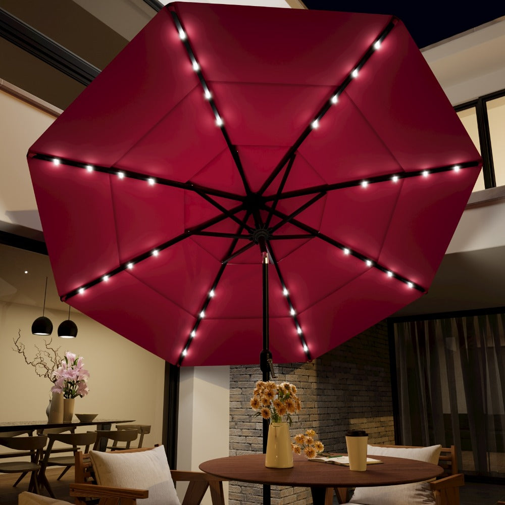3-Tier Patio Umbrella, Backyard Sun Shade for Outdoor Shade and Protection detail image - detail view 14