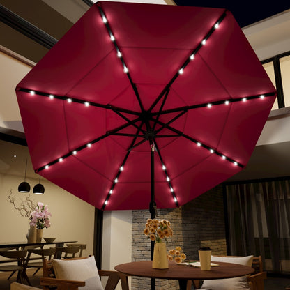 3-Tier Patio Umbrella, Backyard Sun Shade for Outdoor Shade and Protection detail image - detail view 14
