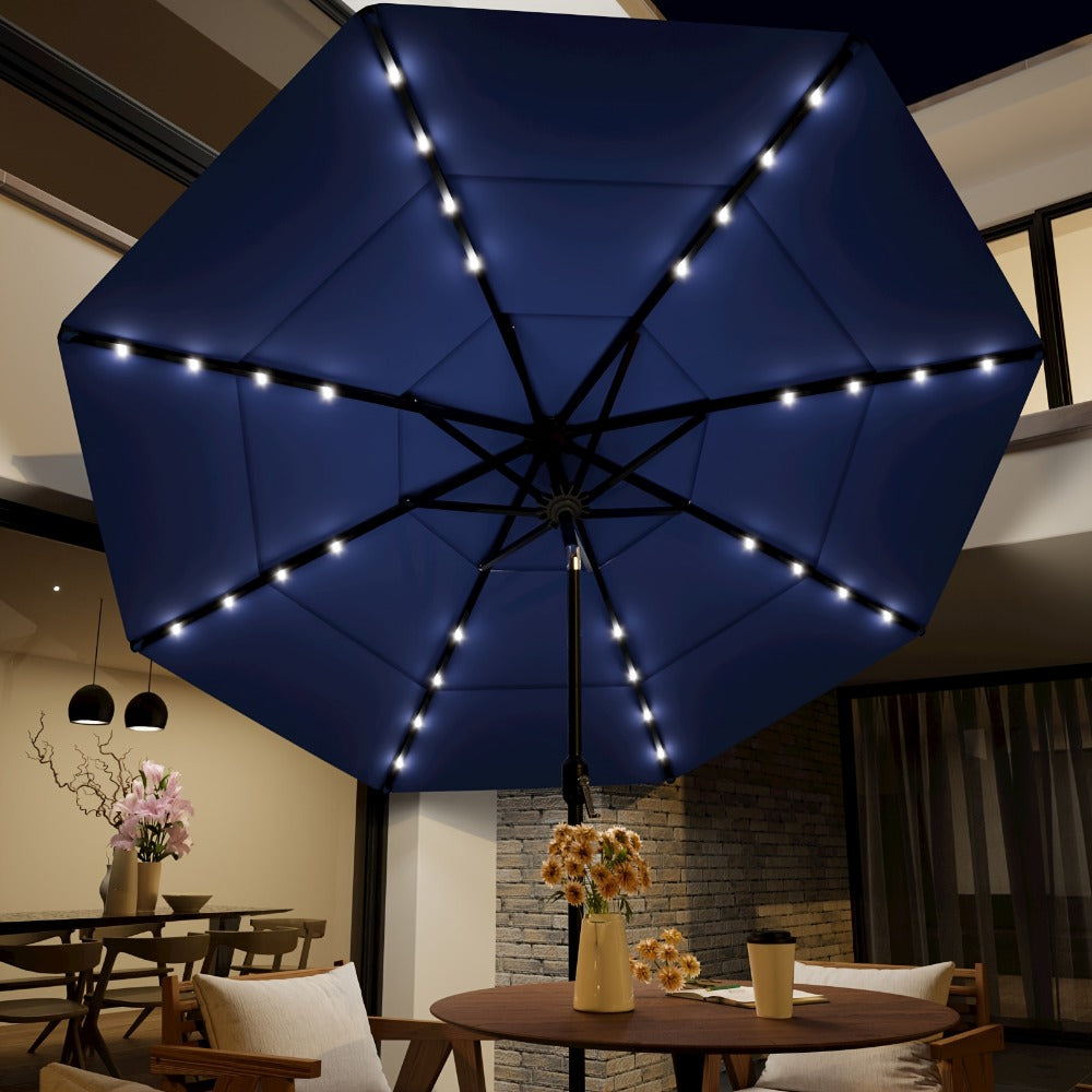 3-Tier Patio Umbrella, Backyard Sun Shade for Outdoor Shade and Protection detail image - detail view 4