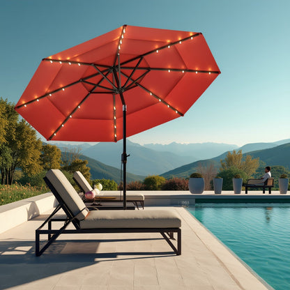 3-Tier Patio Umbrella, Backyard Sun Shade for Outdoor Shade and Protection detail image - detail view 7