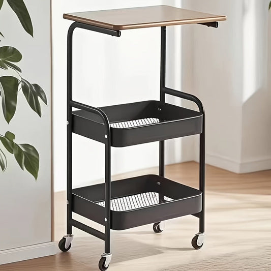 3-Tier Rolling Kitchen Cart with Rolling Wheels for Organized Everyday Storage detail image
