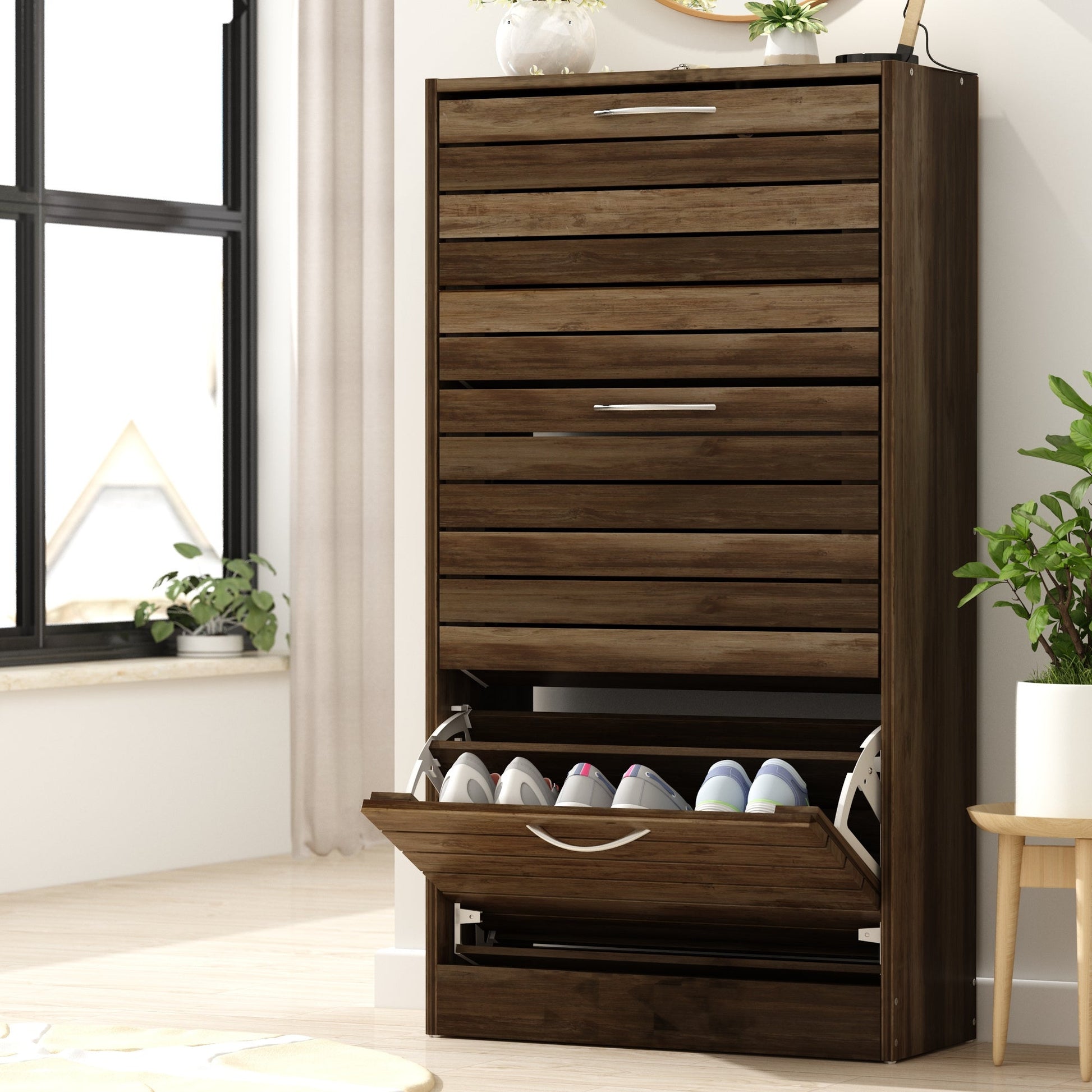 Shoe Cabinet shown in the Dark Brown-1 option
