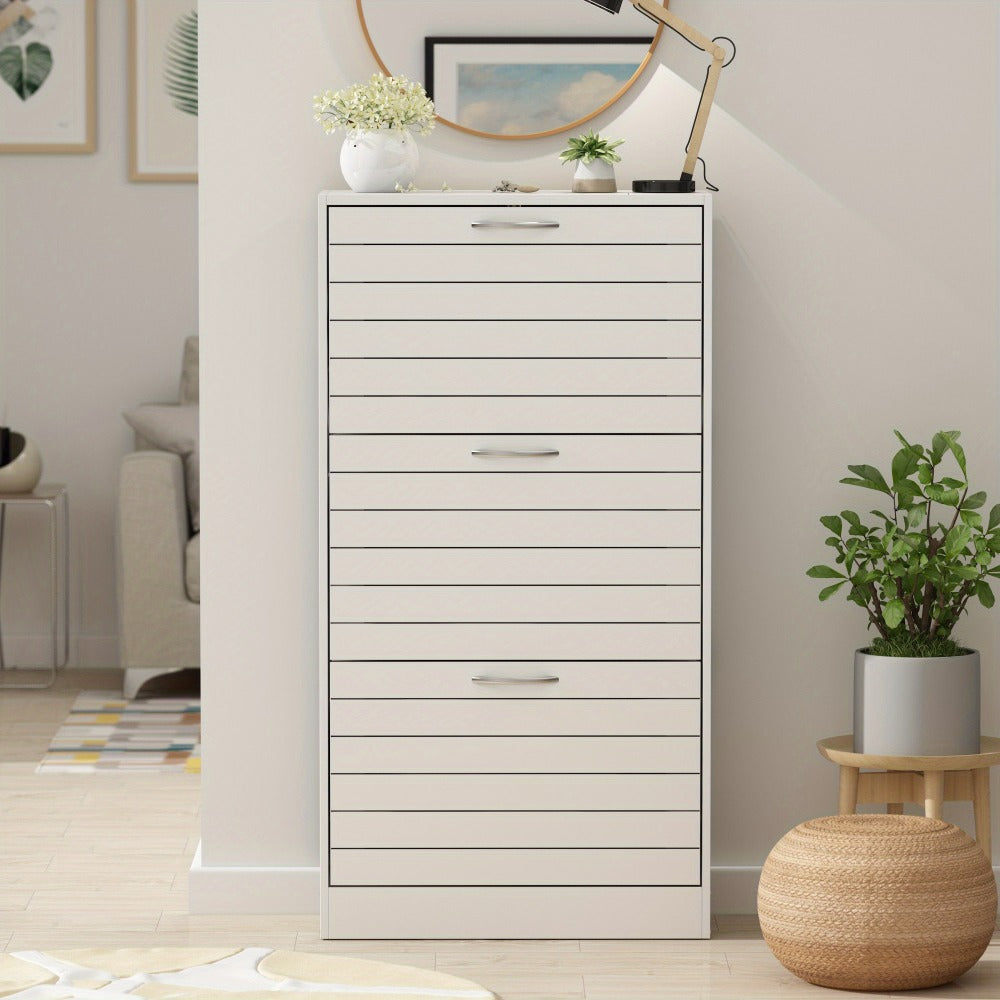 3-Tier Shoe Cabinet, Entryway Shoe Organizer for Organized Everyday Storage detail image - detail view 10