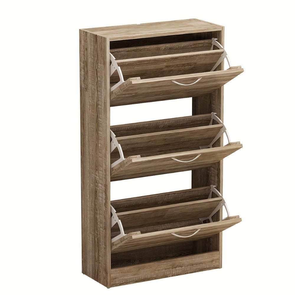 3-Tier Shoe Cabinet, Entryway Shoe Organizer for Organized Everyday Storage detail image - detail view 13