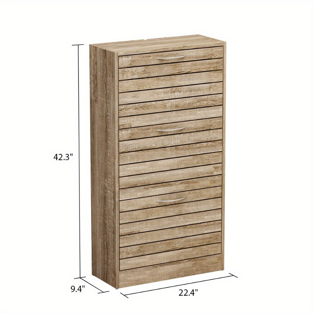 3-Tier Shoe Cabinet, Entryway Shoe Organizer for Organized Everyday Storage detail image