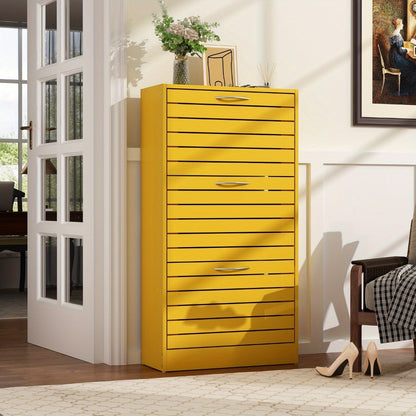 3-Tier Shoe Cabinet, Entryway Shoe Organizer for Organized Everyday Storage detail image - detail view 6