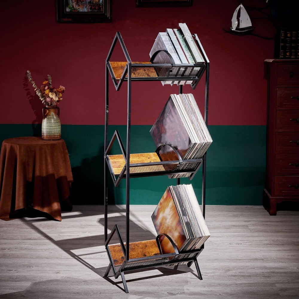 3-Tier Vinyl Record Storage And Display for Living Room and Home Office detail image