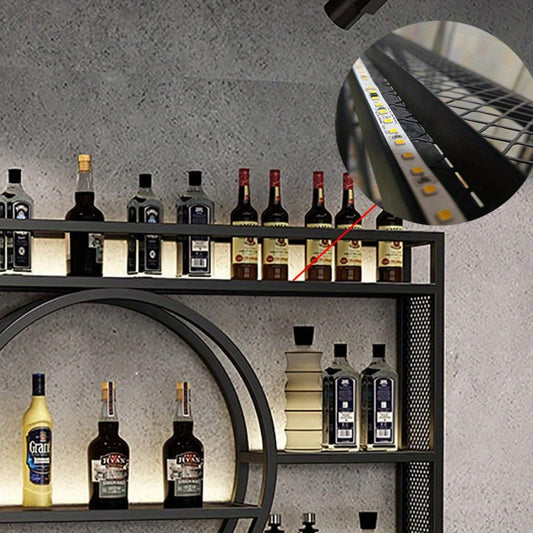 3-Tier Wall-Mounted Wine Rack with Wine Glass Holder for Living Room detail image