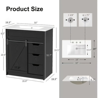 Bathroom Vanity shown in the Black Vanity Set (w/Sink) option