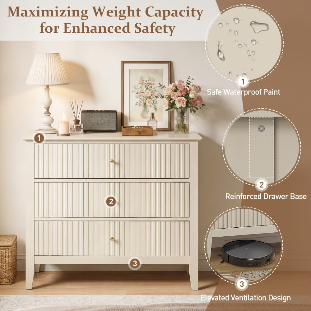30-Inch Wood Nightstand, Bedroom Side Table for Practical Everyday Home Use detail image - detail view 4