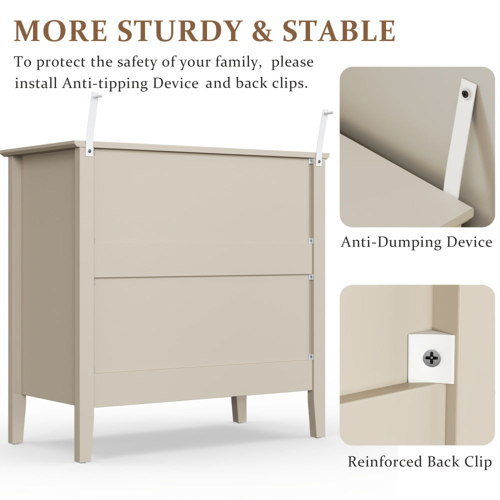 30-Inch Wood Nightstand, Bedroom Side Table for Practical Everyday Home Use detail image - detail view 6