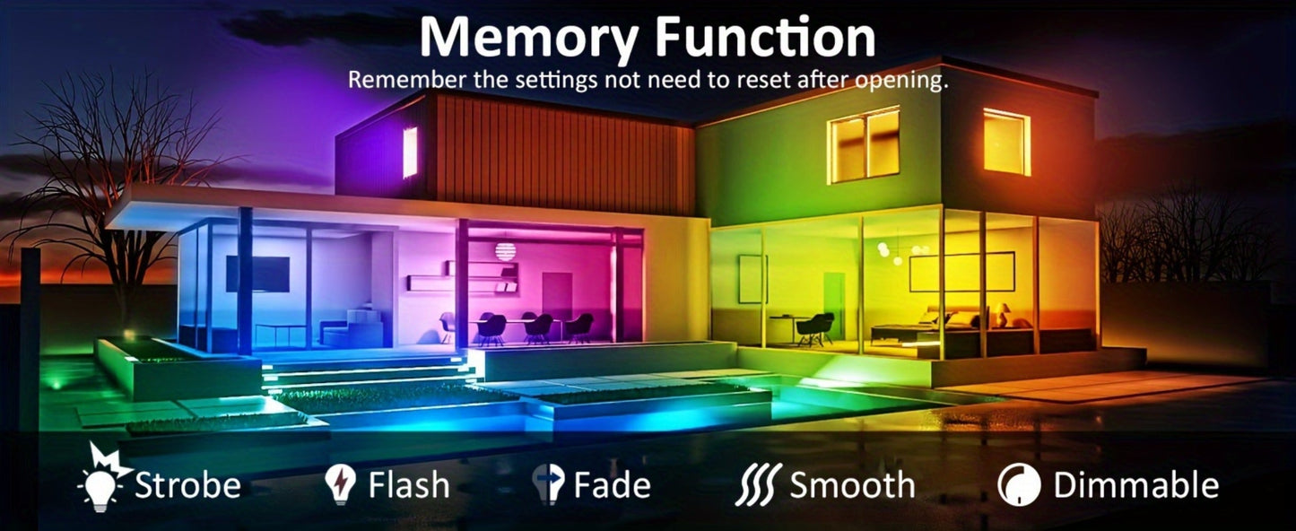 RGB LED Flood Light 25W Outdoor Color Changing - 1000 DIY Colors, 44-Key Remote, Strobe & Fade Modes, Memory Function, Multi-Pack for Party, Stage, Garden, Halloween & Christmas Uplighting