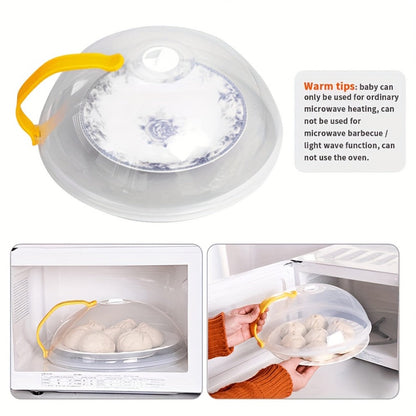 Microwave Food Cover Splash Guard 2 Pack with Steam Vent and Handle Plastic Splatter Guard for Home Cooking, Dining and Outdoor Meals