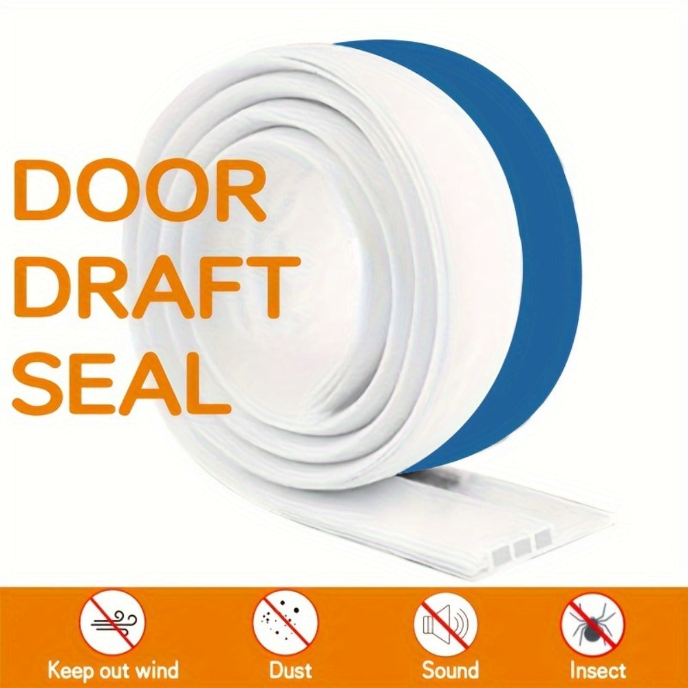 Two-Piece 37-Inch Silicone Under-Door Sweep Set with Self-Adhesive Backing in Brown or Black