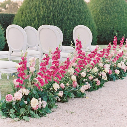 Artificial Flowers Eight-Piece Delphinium Larkspur Set with 33.5-Inch Silk Stems in 11 Colors