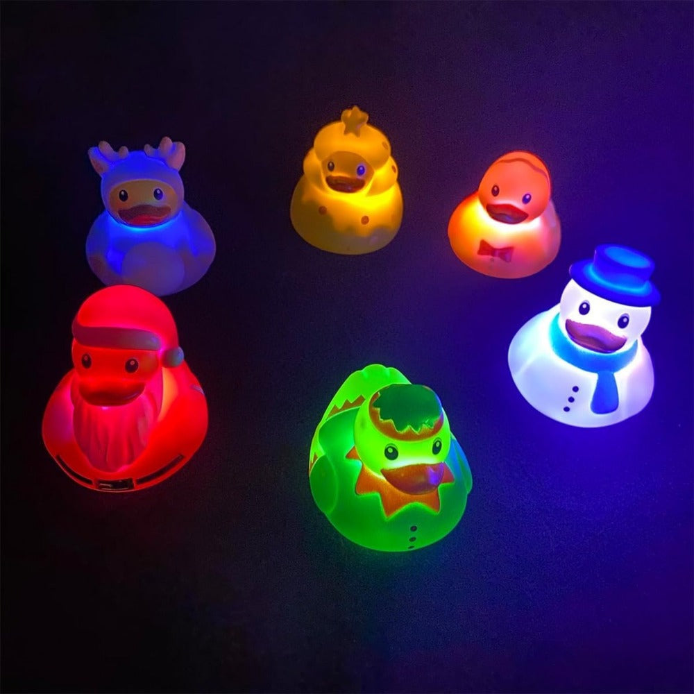 Light Up Duck Bath Toys for Toddlers – Color-Changing Floating Rubber Ducks, Sensory Water Bath Time Toys for Boys & Girls, Fun Pool Toys & Birthday Christmas Halloween Gift (Random Colors)