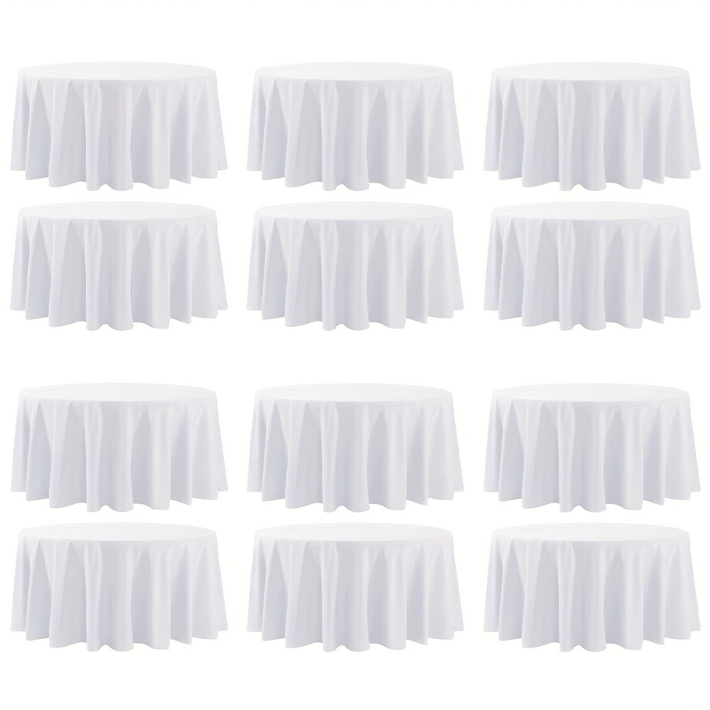 120-Inch Round Tablecloth Multipacks in Black or White with Six-, Twelve- or Eighteen-Piece Options